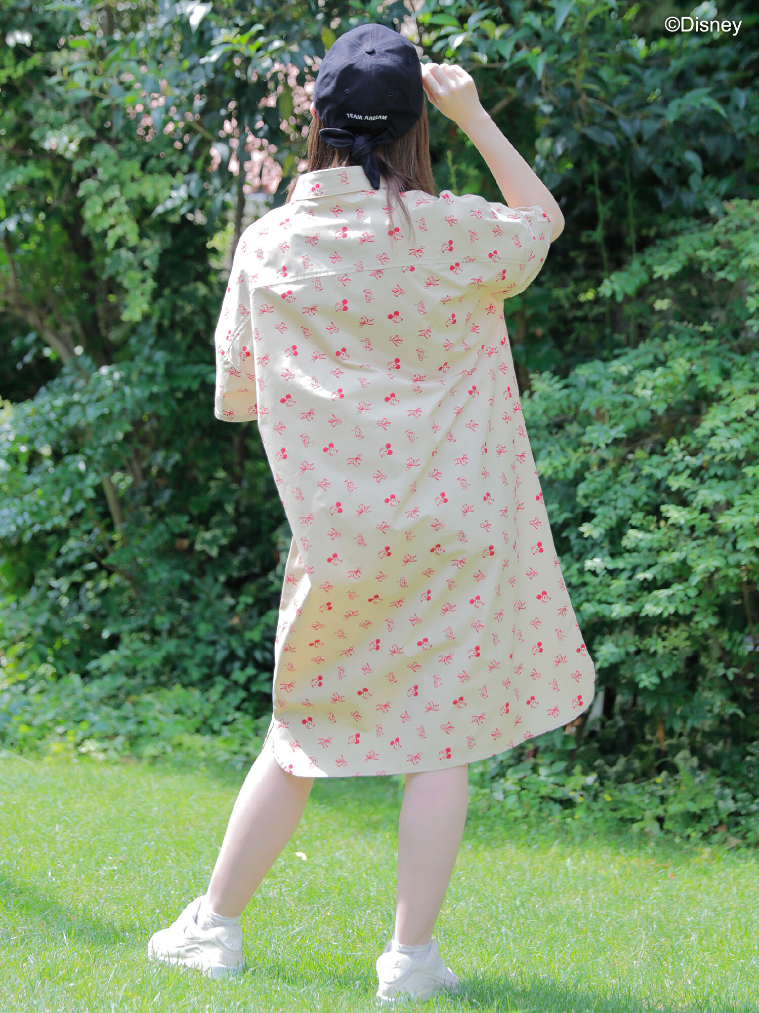 70 Off Areeam スタンダードキャラクター 総柄シャツワンピース ひざ丈ワンピース