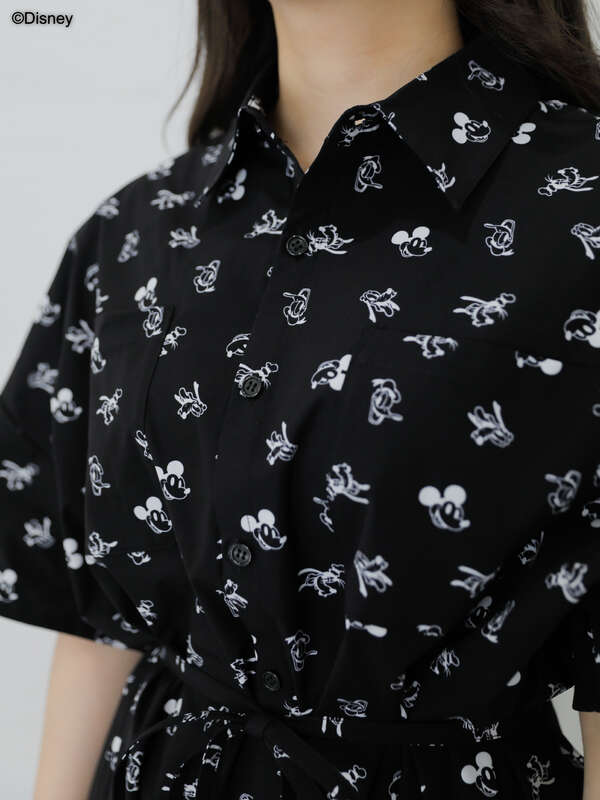 スタンダードキャラクター 総柄シャツワンピース ブラック ベージュ Areeam アリーム のレディースワンピース Mw03l0h00 ファッション通販のstripe Club スタンダードキャラクター 総柄シャツワンピース ブラック ベージュ Areeam アリーム のレディースワンピース Mw03l0h00 ファッション通販のstripe Club