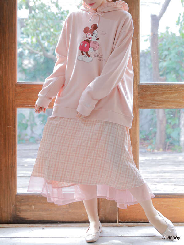 ディズニーキャラクター フリルパーカー オフホワイト ピンク ライトベージュ Areeam アリーム のレディースカットソー Mw11l1c0300 ファッション通販のstripe Club