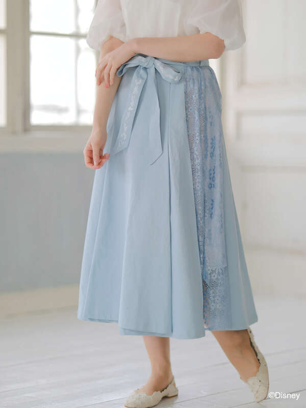 アリス レース切り替えスカート サックスブルー Areeam アリーム のレディーススカート Mw12l0l0100 ファッション通販のstripe Club