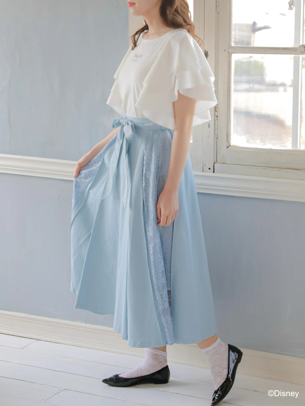 アリス レース切り替えスカート サックスブルー Areeam アリーム のレディーススカート Mw12l0l0100 ファッション通販のstripe Club