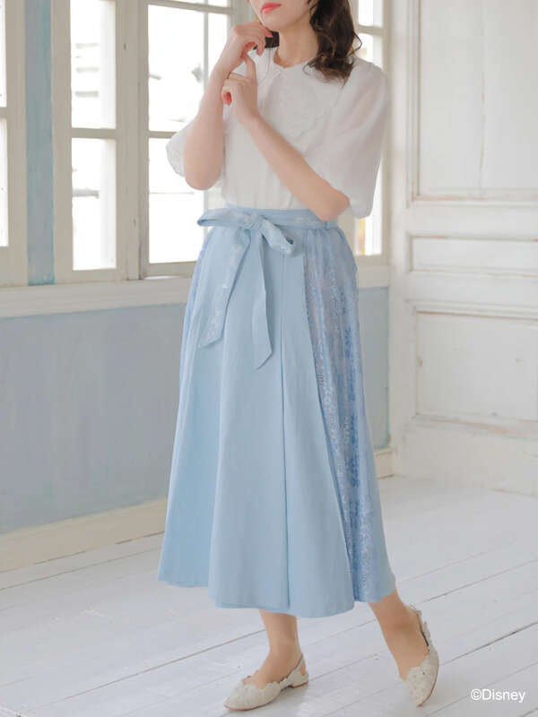 アリス レース切り替えスカート サックスブルー Areeam アリーム のレディーススカート Mw12l0l0100 ファッション通販のstripe Club