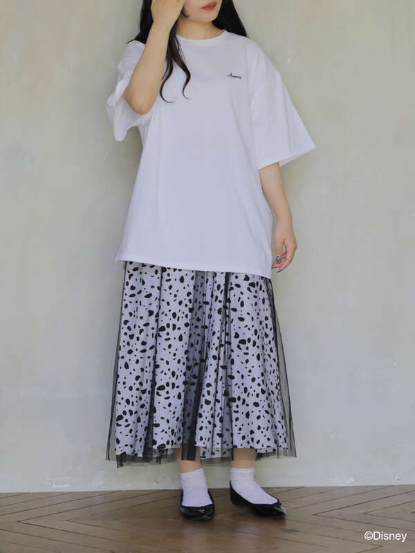 101匹わんちゃん スカーフ付きビッグtシャツ オフホワイト ブラック Areeam アリーム のレディースカットソー Mw12l1c0300 ファッション通販のstripe Club