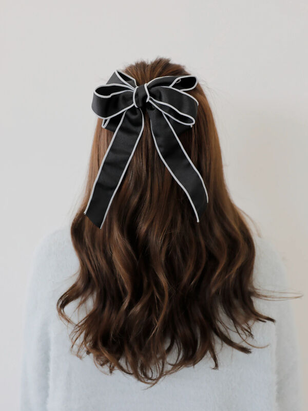 バイカラーリボンヘアカフ ブラック ピンク Areeam アリーム のレディースヘアアクセ Mj15lgj1500 ファッション通販のstripe Club