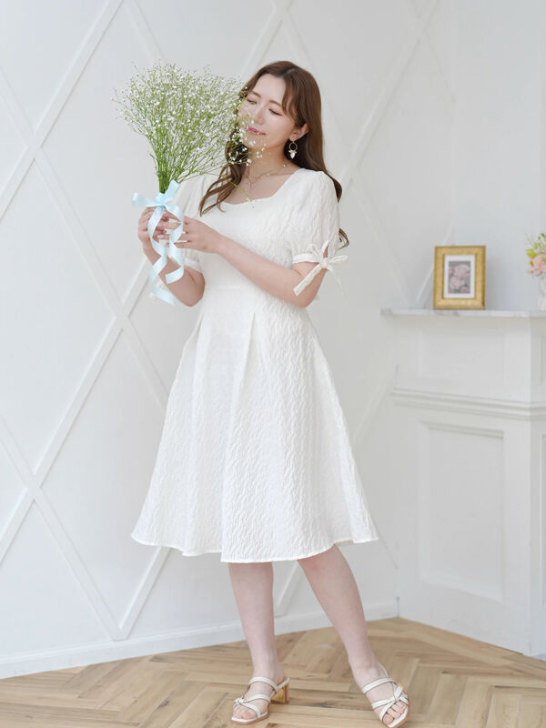 【JILLSTUART】花柄　ジャガード　ミニワンピース　ホワイト　サイズ0フォーマル/ドレス