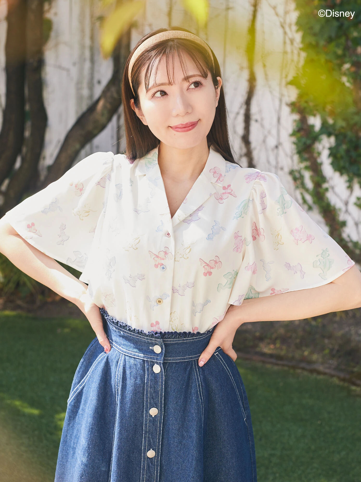 ミッキー＆フレンズ オープンカラーシャツ フレアスカート-