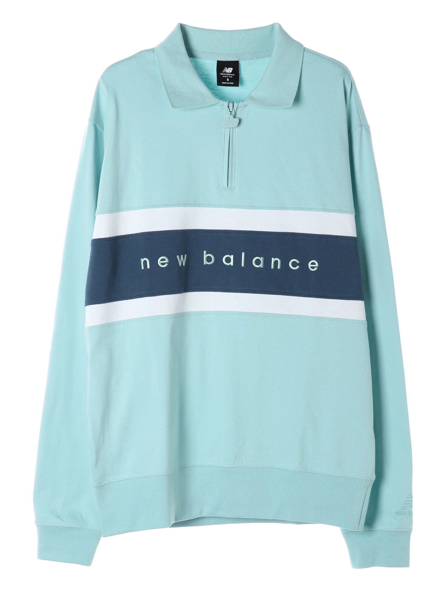 New Balance】プレップラグビーシャツ（ライトブルー/ネイビー