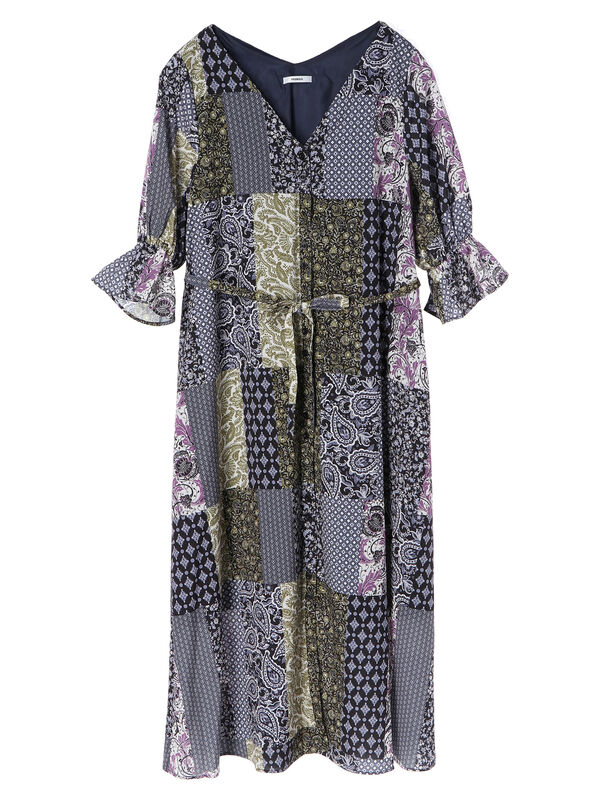 Murua スウィッチフラワーワンピース マスタード ネイビー ストクラセレクト ストクラセレクト のレディースワンピース Nc02l0h0700 ファッション通販のstripe Club