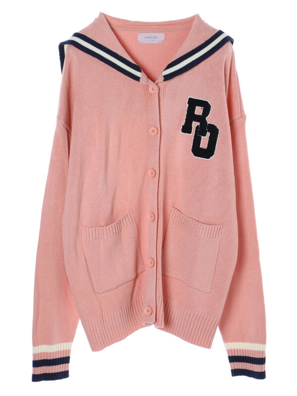 rolarola】セーラーカーディガン（ピンク/ネイビー） / ストクラ  