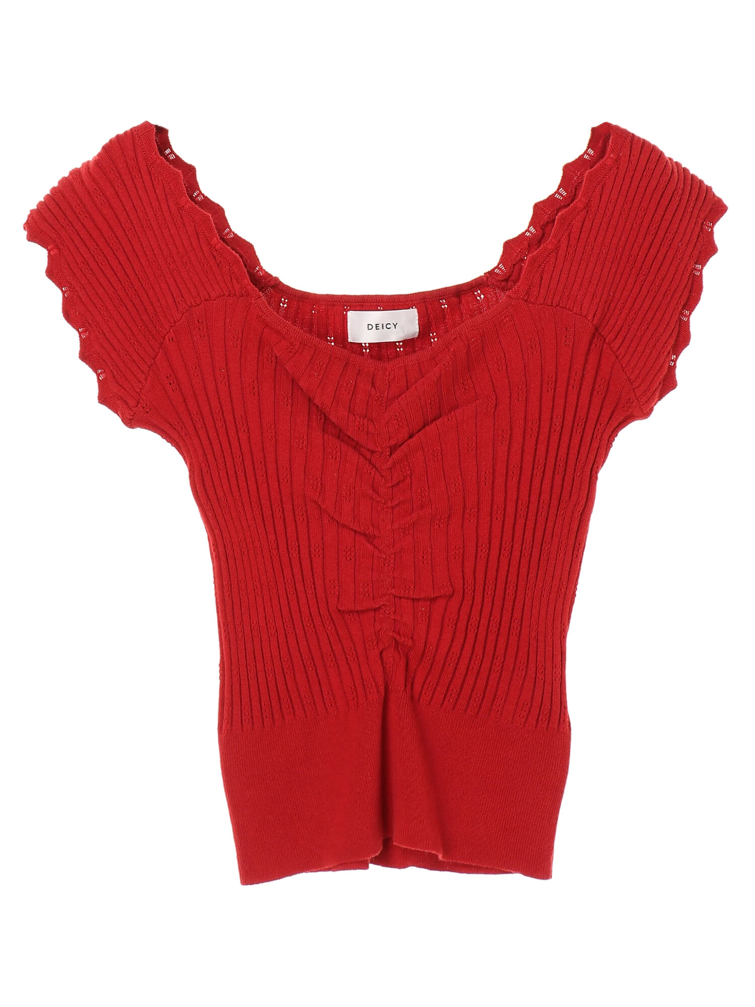 Deicy アイレットリブシャーリングニット オフホワイト ピンク レッド ストクラセレクト ストクラセレクト のレディースニット セーター Nc01l2c6700 ファッション通販のstripe Club