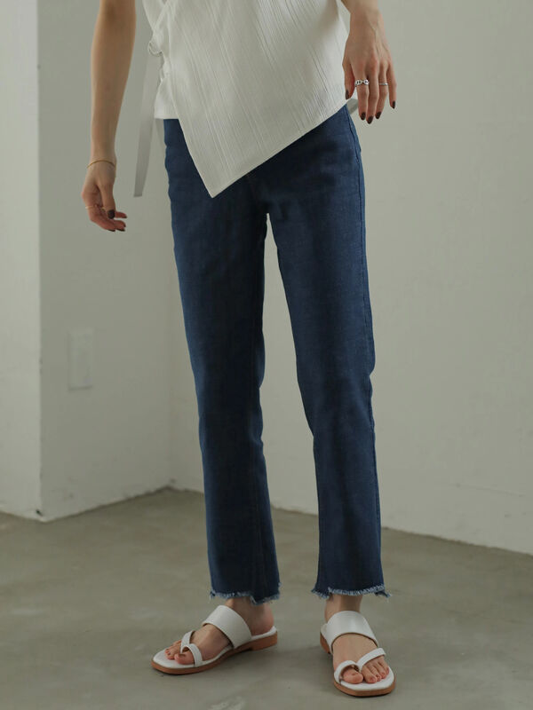 カットオフデニムパンツ インディゴ Rem Closet レムクローゼット のレディースパンツ Ng05l0f0400 ファッション通販のstripe Club