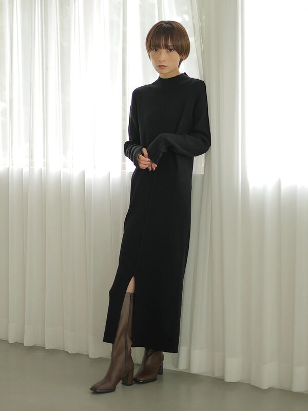 ハイネックリンキングワンピース ブラック ブラウン Rem Closet レムクローゼット のレディースワンピース Ng15l2h00 ファッション通販のstripe Club