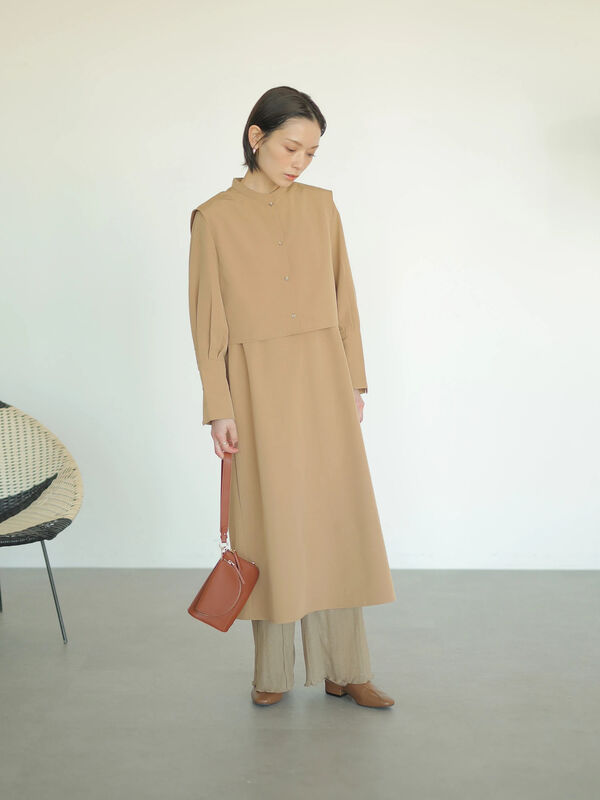 2wayケープシャツワンピース アイボリー キャメル Rem Closet レムクローゼット のレディースワンピース Ng21l0h0100 ファッション通販のstripe Club