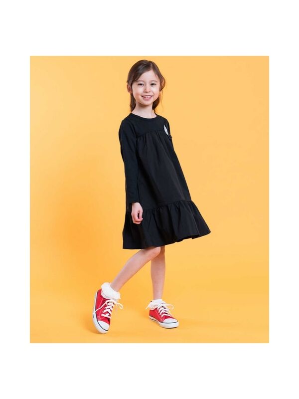 Gemeaux モチーフ付切替長袖ワンピース ブラック Stripe Club Kids By Smarby ストライプクラブ キッズ バイ スマービー のキッズワンピース Ccn9024 Ga8542 ファッション通販のstripe Club