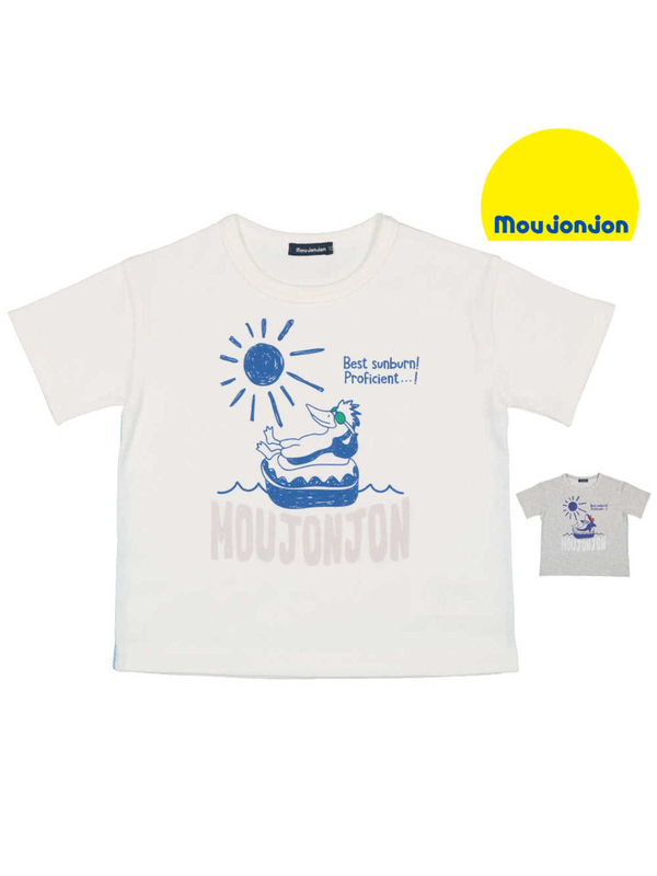 Moujonjon 日本製 ペンギン サメプリントtシャツ ホワイト グレー Stripe Club Kids By Smarby ストライプクラブ キッズ バイ スマービー のキッズtシャツ Ccn9075 M ファッション通販のstripe Club