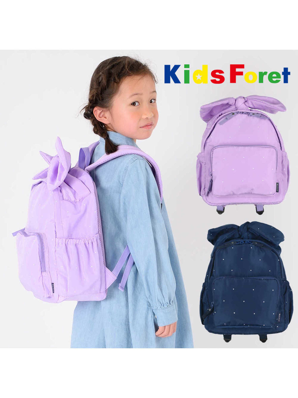 Kidsforet Bigリボン付ドット柄リュック パープル Stripe Club Kids By Smarby ストライプクラブ キッズ バイ スマービー のキッズバッグ ポーチ Ccn9076 B ファッション通販のstripe Club