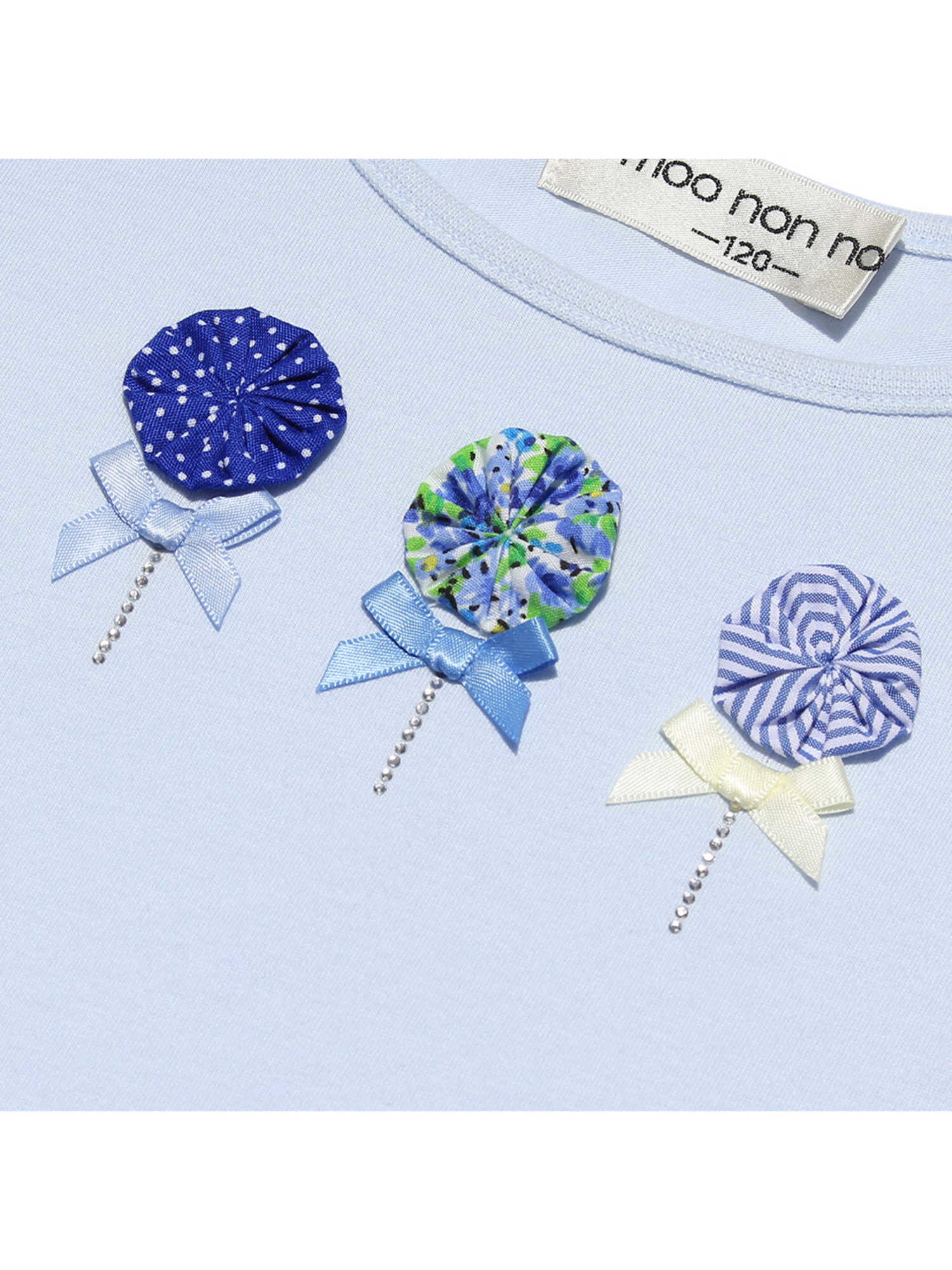 Moononnon お花モチーフ付きレースフリルtシャツ オフホワイト ブルー Stripe Club Kids By Smarby ストライプクラブ キッズ バイ スマービー のキッズtシャツ Ccn9025 ファッション通販のstripe Club