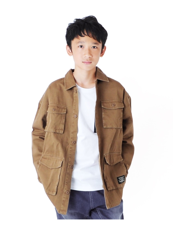 Glazos ツイル ミリタリーシャツジャケット ベージュ カーキ Stripe Club Kids By Smarby ストライプクラブ キッズ バイ スマービー のキッズジャケット Ccn9022 ファッション通販のstripe Club
