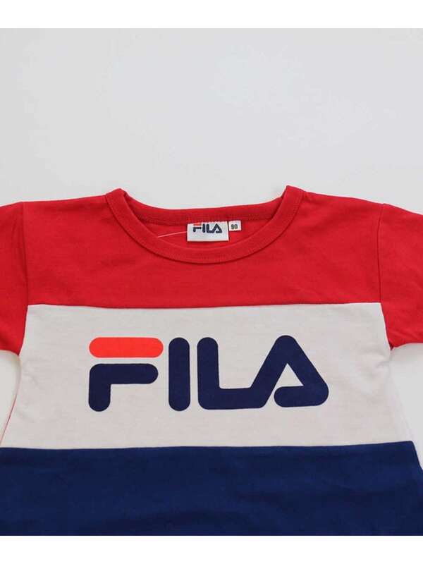 Chil2 Fila フィラ 3段切替半袖ワンピース ピンク レッド Stripe Club Kids By Smarby ストライプクラブ キッズ バイ スマービー のキッズワンピース Ccn9059 ファッション通販のstripe Club
