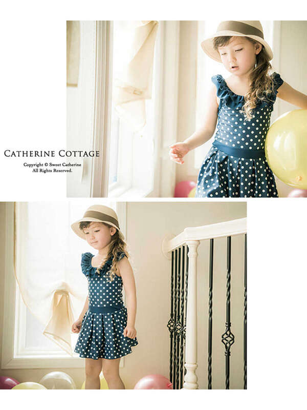 Catherinecottage レトロドットワンピーススイムウェア ネイビー Stripe Club Kids By Smarby ストライプクラブ キッズ バイ スマービー のキッズ水着類 Ccn9067 Dk003 ファッション通販のstripe Club