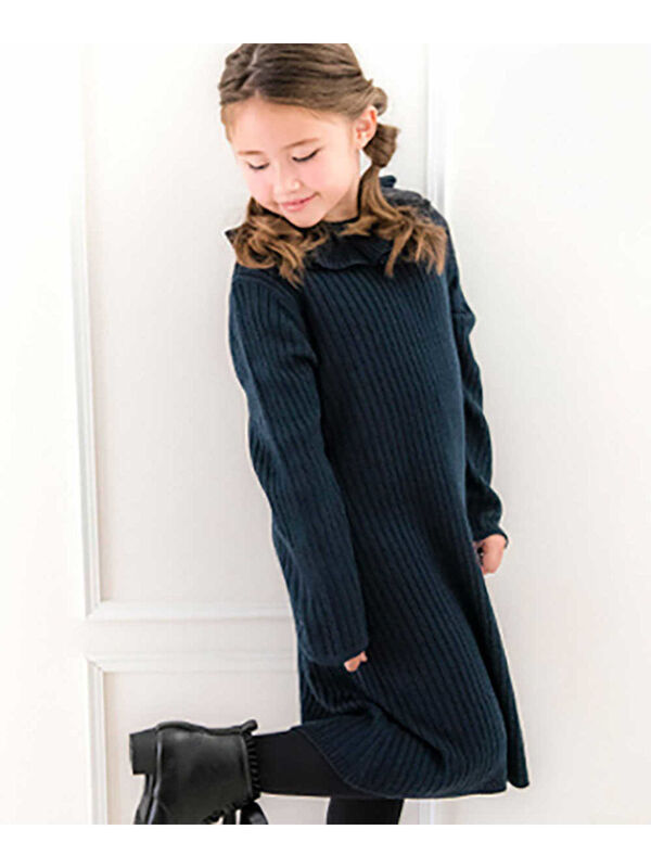 Catherinecottage フリル襟ニットワンピ グレー ピンク ネイビー パープル Stripe Club Kids By Smarby ストライプクラブ キッズ バイ スマービー のキッズワンピース Ccn9067 Hl010t ファッション通販のstripe Club