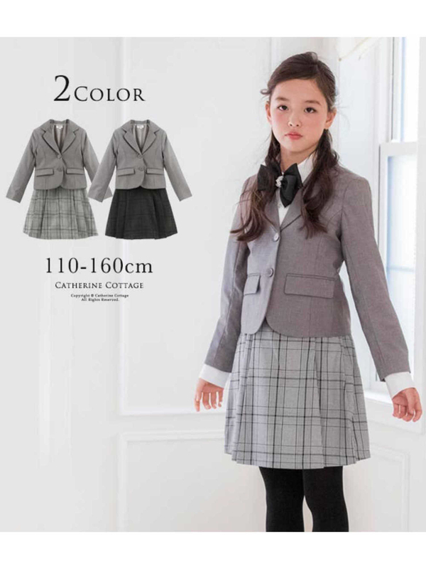 Catherinecottage フォーマル コンパクトジャケット チェック柄プリーツスカート グレー ブラック Stripe Club Kids By Smarby ストライプクラブ キッズ バイ スマービー のキッズワンピース Ccn9067 Pc786 ファッション通販のstripe Club