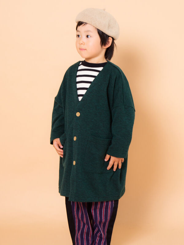 Minau ロングカーディガン グリーン ネイビー Stripe Club Kids By Smarby ストライプクラブ キッズ バイ スマービー のキッズカーディガン Ccn9029 ファッション通販のstripe Club