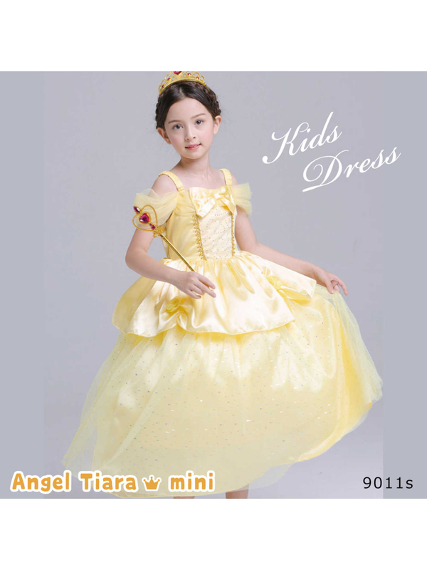 Angel Tiara Mini キッズ 女の子 子供ドレス ドレス ワンピース ハロウィン 仮装 衣装 イベント 誕生日 発表会 パーティー 結婚式 ジュニア Kg9011s イエロー Stripe Club Kids By Smarby ストライプクラブ キッズ バイ スマービー のキッズパーティ Toy