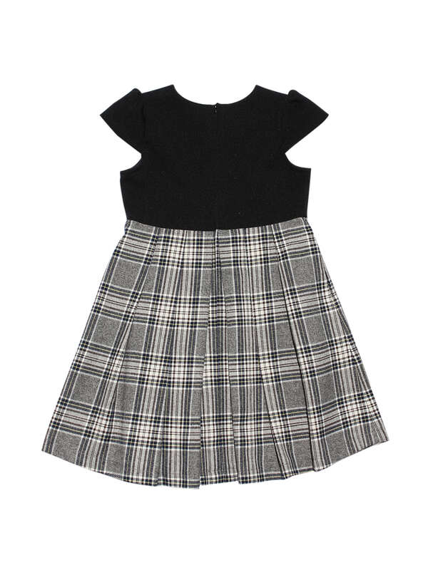 むーのんのん 子供服 女の子 ワンピース ジャンパースカート 半袖 日本製 発表会 食事会 結婚式 フォーマル お出かけ着 ウエスト切り替えチェックリボン付き Moononnon ブラック Stripe Club Kids By Smarby ストライプクラブ キッズ バイ スマービー の
