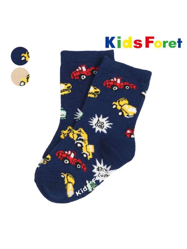 Kids Foret 車柄クルーソックス 靴下