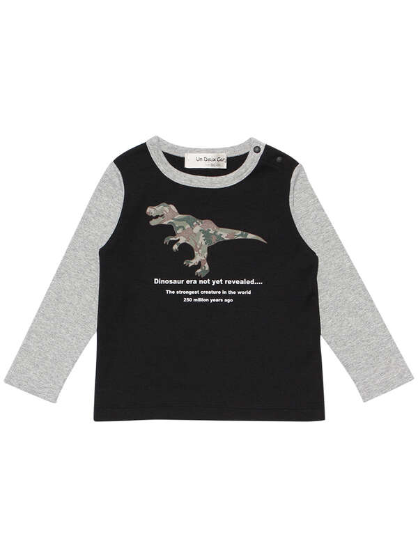 Undeuxcarjo アンドゥーカージョ ベビーサイズ 恐竜シリーズプリント Tシャツ アイボリー ブラック Stripe Club Kids By Smarby ストライプクラブ キッズ バイ スマービー のキッズtシャツ Ccn9025 ファッション通販のstripe Club