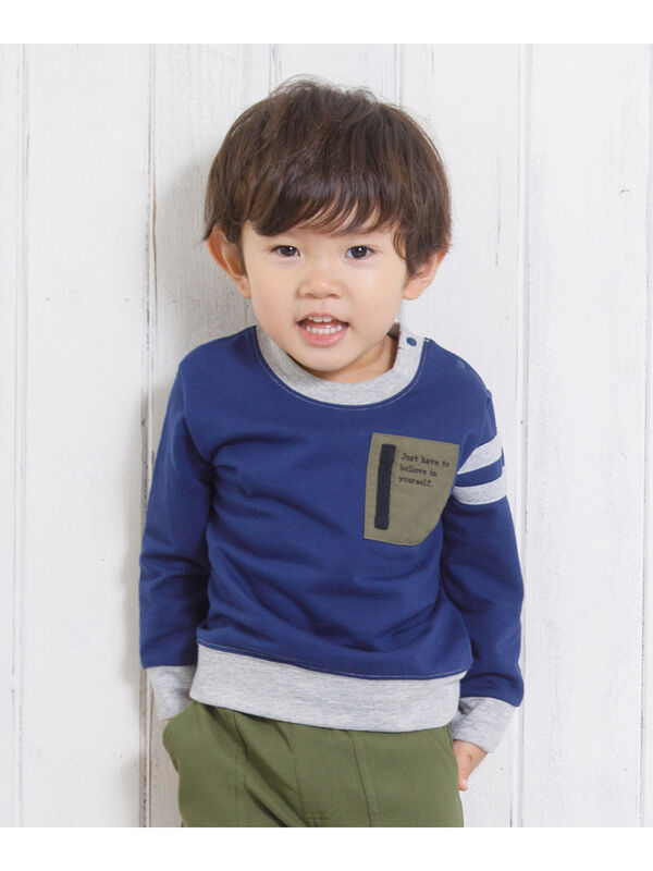 Undeuxcarjo アンドゥーカージョ ベビーサイズ ライン入り袖ポケット風モチーフ付き トレーナー 杢グレー ネイビー Stripe Club Kids By Smarby ストライプクラブ キッズ バイ スマービー のキッズその他トップス Ccn9025 ファッション通販のstripe Club