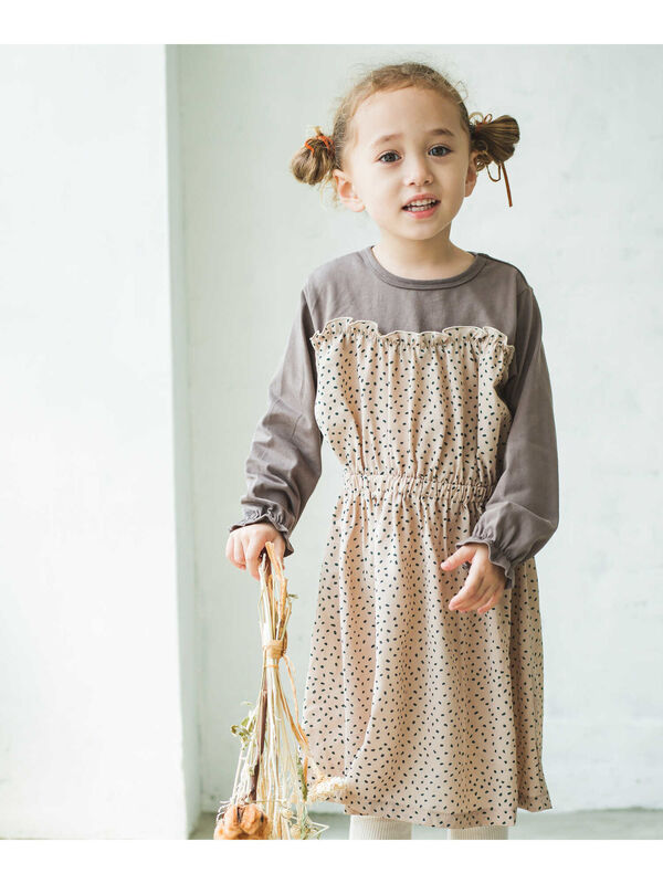 Pairmanon チェック柄 ドット柄 ビスチェ ドッキング 長袖 ワンピース ブラック グレーベージュ モカ Stripe Club Kids By Smarby ストライプクラブ キッズ バイ スマービー のキッズワンピース Ccn9074 Mn0awop110 ファッション通販のstripe Club