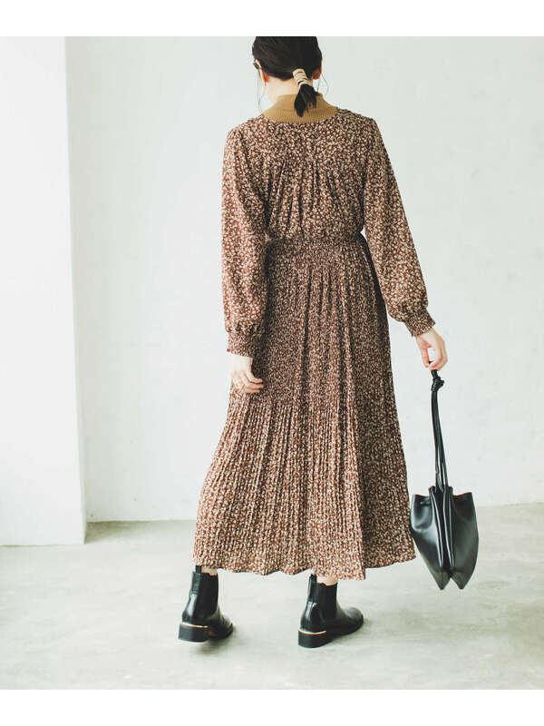 Pairmanon レトロ ヴィンテージ 花柄 カシュクールプリーツ 長袖 ワンピース グレー ブラック ベージュ ダークブラウン カーキ チョコレート Stripe Club Kids By Smarby ストライプクラブ キッズ バイ スマービー のキッズワンピース Ccn9074 Mn0awop235