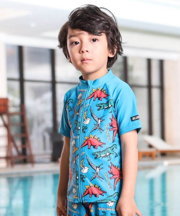 Teddyshop キッズ水着 男の子用前開き半そでラッシュガード グレー ブラック ブルー スター ネイビー Stripe Club Kids By Smarby ストライプクラブ キッズ バイ スマービー のキッズ水着類 Ccn9080 Kids348 ファッション通販のstripe Club