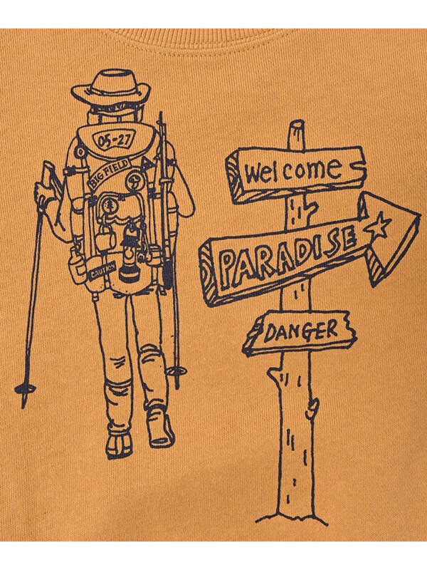 Markey S Big Field 裏毛イラストトレーナー オフホワイト オレンジ ライトグリーン Stripe Club Kids By Smarby ストライプクラブ キッズ バイ スマービー のキッズカットソー Ccn90 B 6487 ファッション通販のstripe Club