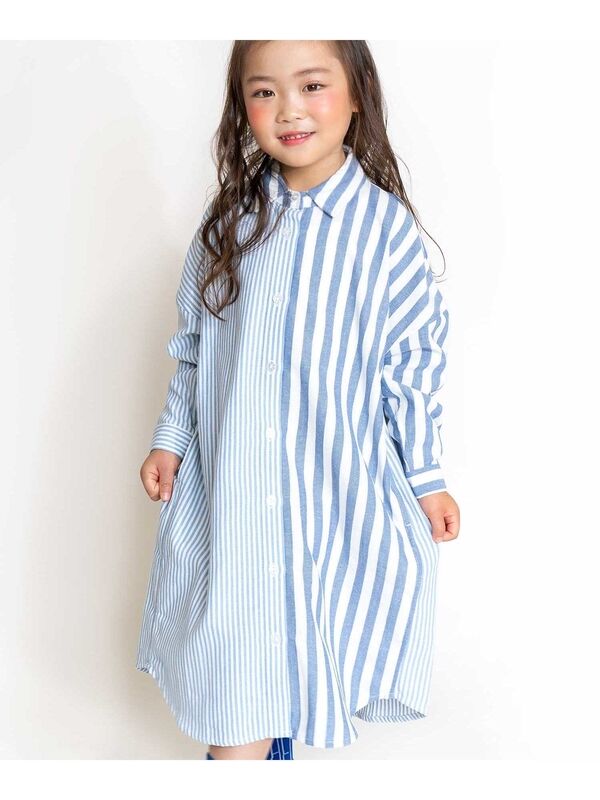 Dilash ロングストライプワンピース ベージュ サックス Stripe Club Kids By Smarby ストライプクラブ キッズ バイ スマービー のキッズワンピース Ccn9009 Dl21sp019 ファッション通販のstripe Club