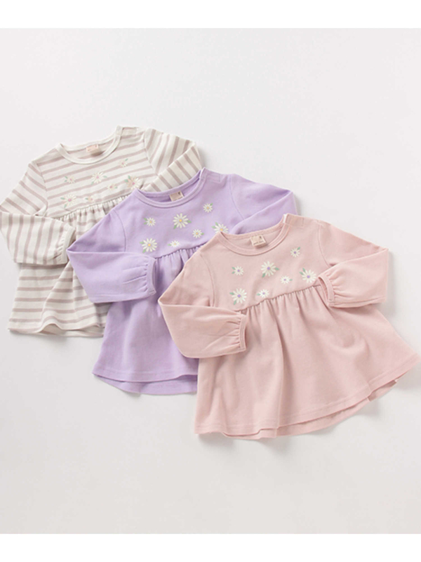Petit Main 花プリント切り替えチュニック ライトピンク ラベンダー マルチ Stripe Club Kids By Smarby ストライプクラブ キッズ バイ スマービー のキッズチュニック Ccn9045 ファッション通販のstripe Club