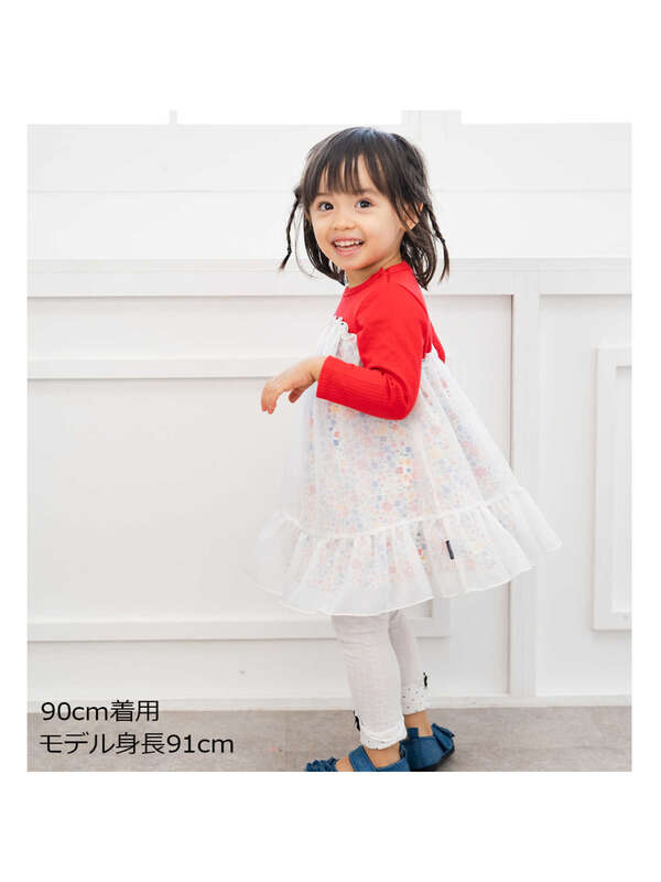 Moujonjon 花柄シースルーワンピース レッド イエロー Stripe Club Kids By Smarby ストライプクラブ キッズ バイ スマービー のキッズワンピース Ccn9075 M143 ファッション通販のstripe Club