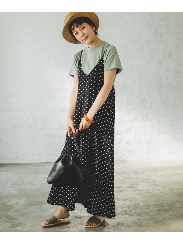 Pairmanon ママサイズ リンクコーデ Aライン 総柄 キャミワンピース ドット レオパード アニマル ラインアート 花柄 ブラウン オリーブ Dベージュ ブラック1 白地 黒bd Bluegray Stripe Club Kids By Smarby ストライプクラブ キッズ バイ スマービー の