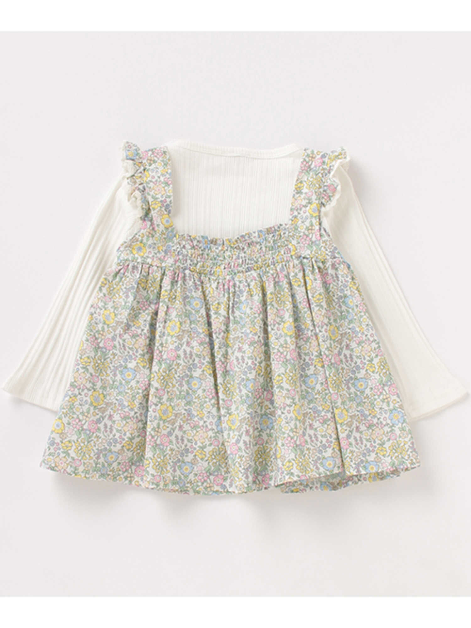 Petit Main 花柄ドッキングチュニック ピンク イエロー Stripe Club Kids By Smarby ストライプクラブ キッズ バイ スマービー のキッズチュニック Ccn9045 ファッション通販のstripe Club