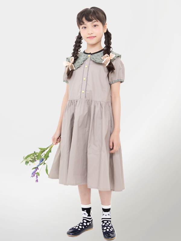 Unica ビックカラーワンピース 100 140 ベージュ エメラルドグリーン Stripe Club Kids By Smarby ストライプクラブ キッズ バイ スマービー のキッズワンピース Ccn9011 211 0102 1 ファッション通販のstripe Club