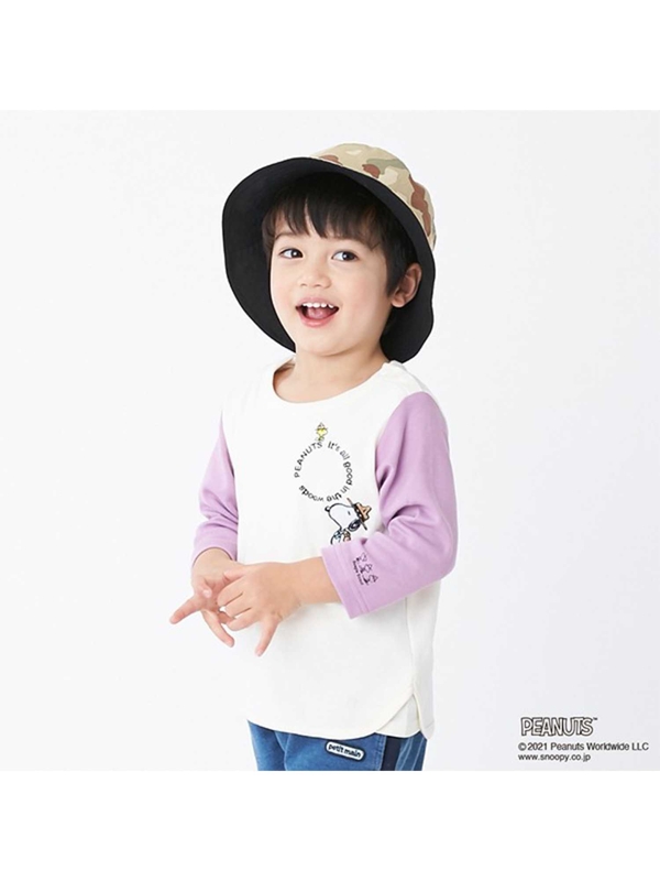 Petit Main Peanutsコラボ スヌーピーキャンプtシャツ オフホワイト グレー チャコール Stripe Club Kids By Smarby ストライプクラブ キッズ バイ スマービー のキッズtシャツ Ccn9045 ファッション通販のstripe Club