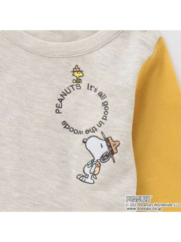 Petit Main Peanutsコラボ スヌーピーキャンプtシャツ オフホワイト グレー チャコール Stripe Club Kids By Smarby ストライプクラブ キッズ バイ スマービー のキッズtシャツ Ccn9045 ファッション通販のstripe Club