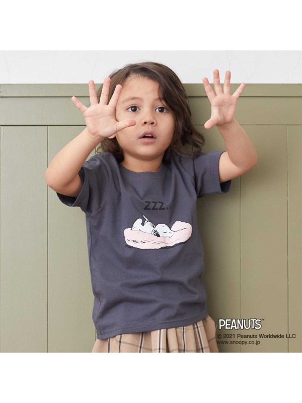 B Room Peanutsコラボ お眠りスヌーピープリントtシャツ ピンク モカ チャコール ブルーグレー Stripe Club Kids By Smarby ストライプクラブ キッズ バイ スマービー のキッズtシャツ Ccn9047 ファッション通販のstripe Club