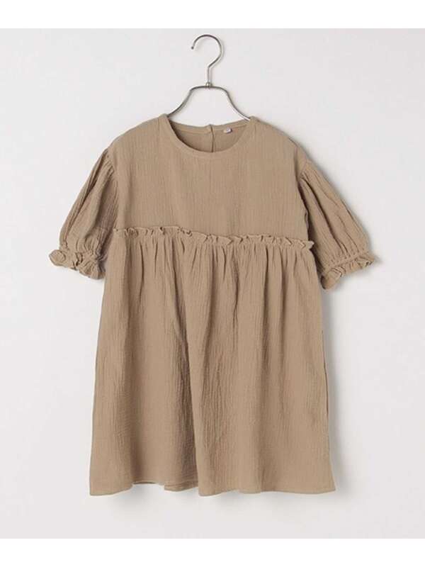 B Room プチプラ ガーゼ半袖ワンピース ベージュ ラベンダー ブルーグレー モスグリーン Stripe Club Kids By Smarby ストライプクラブ キッズ バイ スマービー のキッズワンピース Ccn9047 ファッション通販のstripe Club