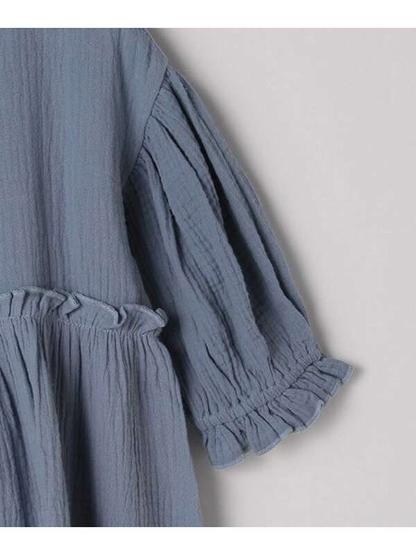 B Room プチプラ ガーゼ半袖ワンピース ベージュ ラベンダー ブルーグレー モスグリーン Stripe Club Kids By Smarby ストライプクラブ キッズ バイ スマービー のキッズワンピース Ccn9047 ファッション通販のstripe Club