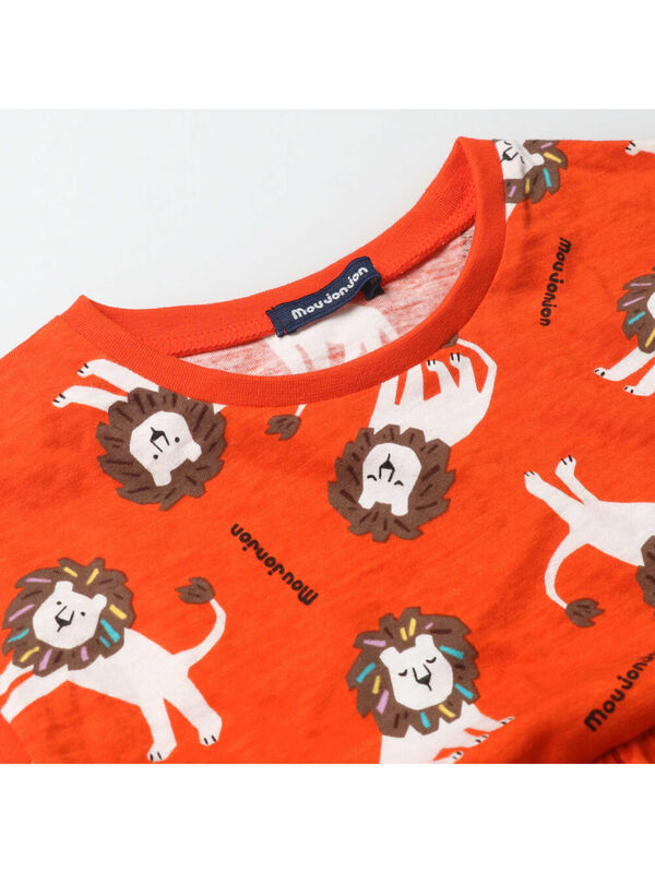 Moujonjon 日本製アニマル動物柄ワンピース ホワイト オレンジ イエロー グリーン パープル Stripe Club Kids By Smarby ストライプクラブ キッズ バイ スマービー のキッズワンピース Ccn9075 M343 ファッション通販のstripe Club