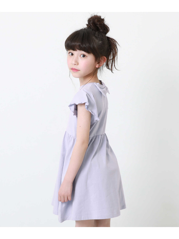 Devirock コットンフレア袖ワンピース ブラック イエロー ブルー ネイビー ラベンダー Dラベンダー アッシュミント スモーキーピンク ルビーレッド ピンク系その他 Stripe Club Kids By Smarby ストライプクラブ キッズ バイ スマービー のキッズワンピース