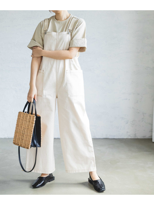 Pairmanon ママサイズ リンクコーデ サロペット オーバーオール デニム ポケット ナチュラル アイボリー カーキ インディゴ グレー系その他4 Sax3 Stripe Club Kids By Smarby ストライプクラブ キッズ バイ スマービー のキッズサロペット Ccn9074